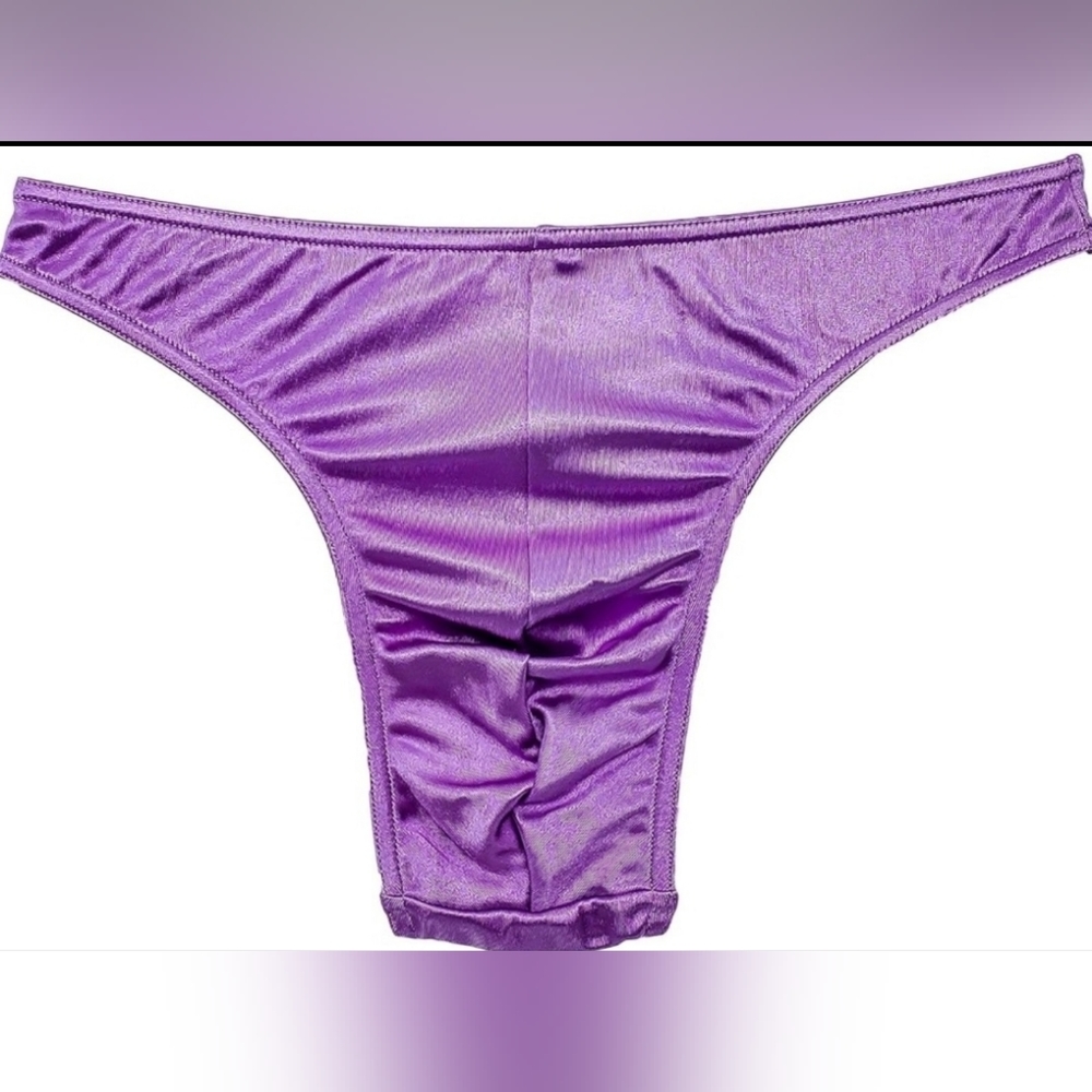 "Reserved" Barbra Lingerie Satin Mens Thongs Underwear Panties Silky Sexy - Picture 5 of 6